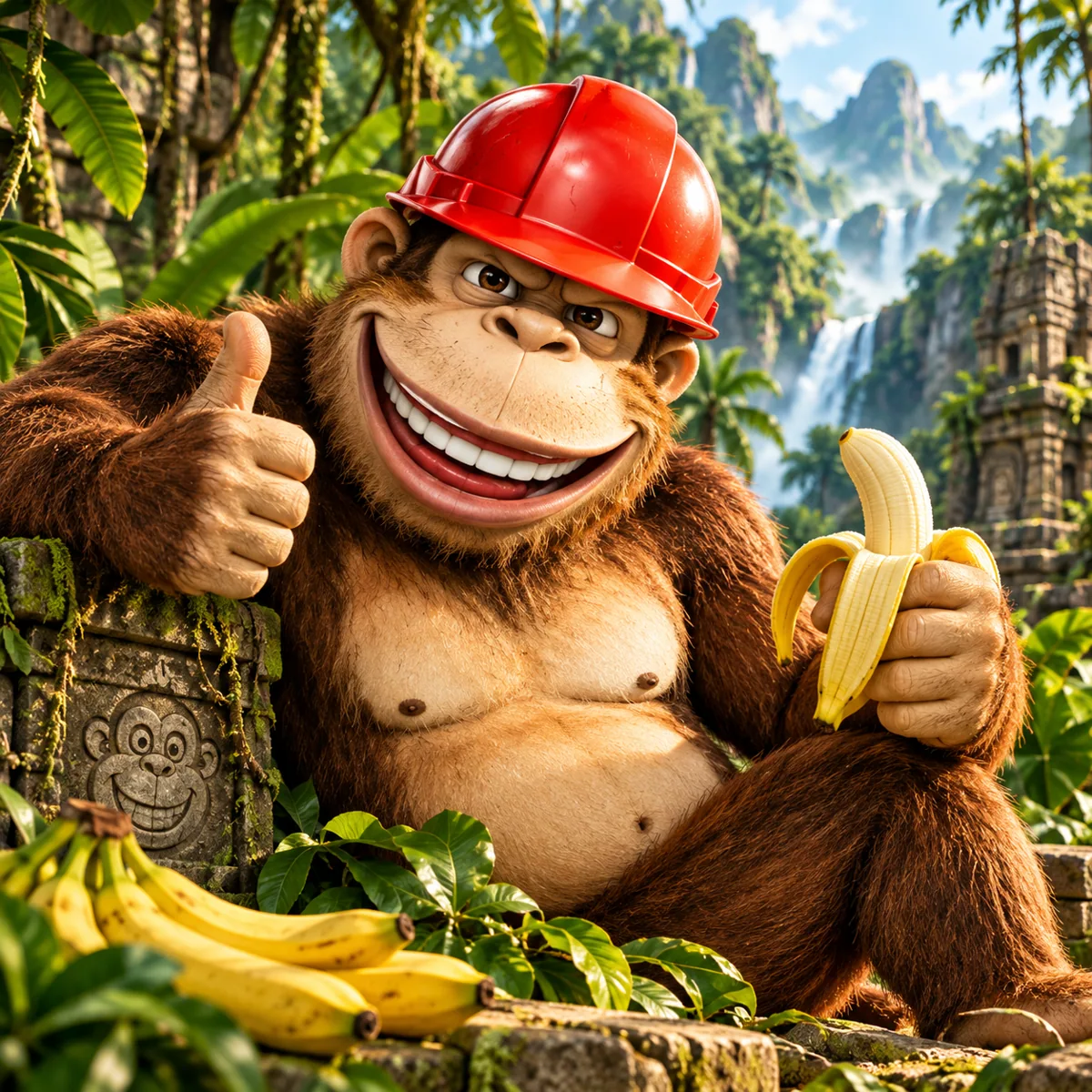 Персонаж Crazy Monkey в джунглях