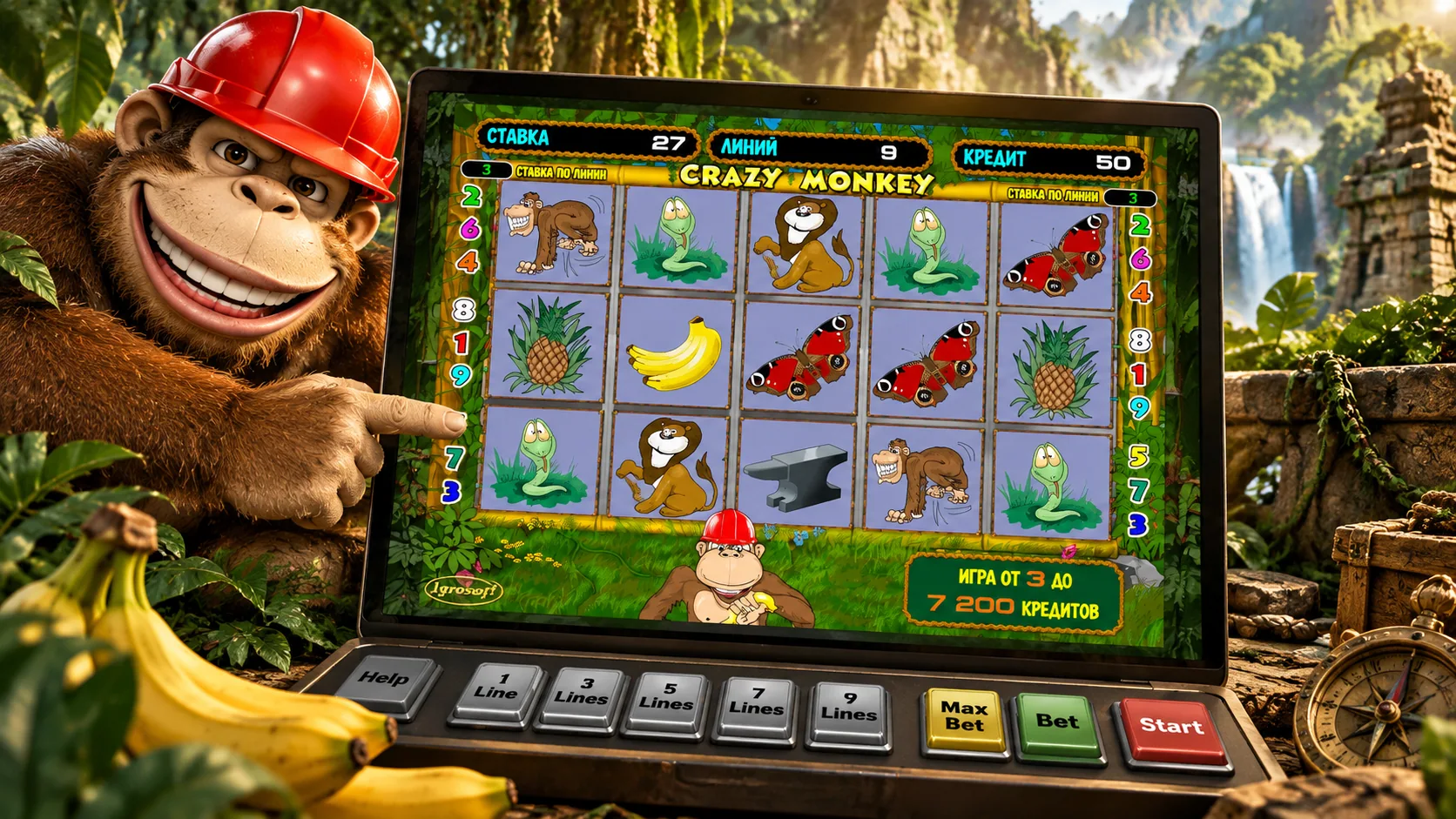 Crazy Monkey — Crazy Monkey играть демо — как запустить автомат